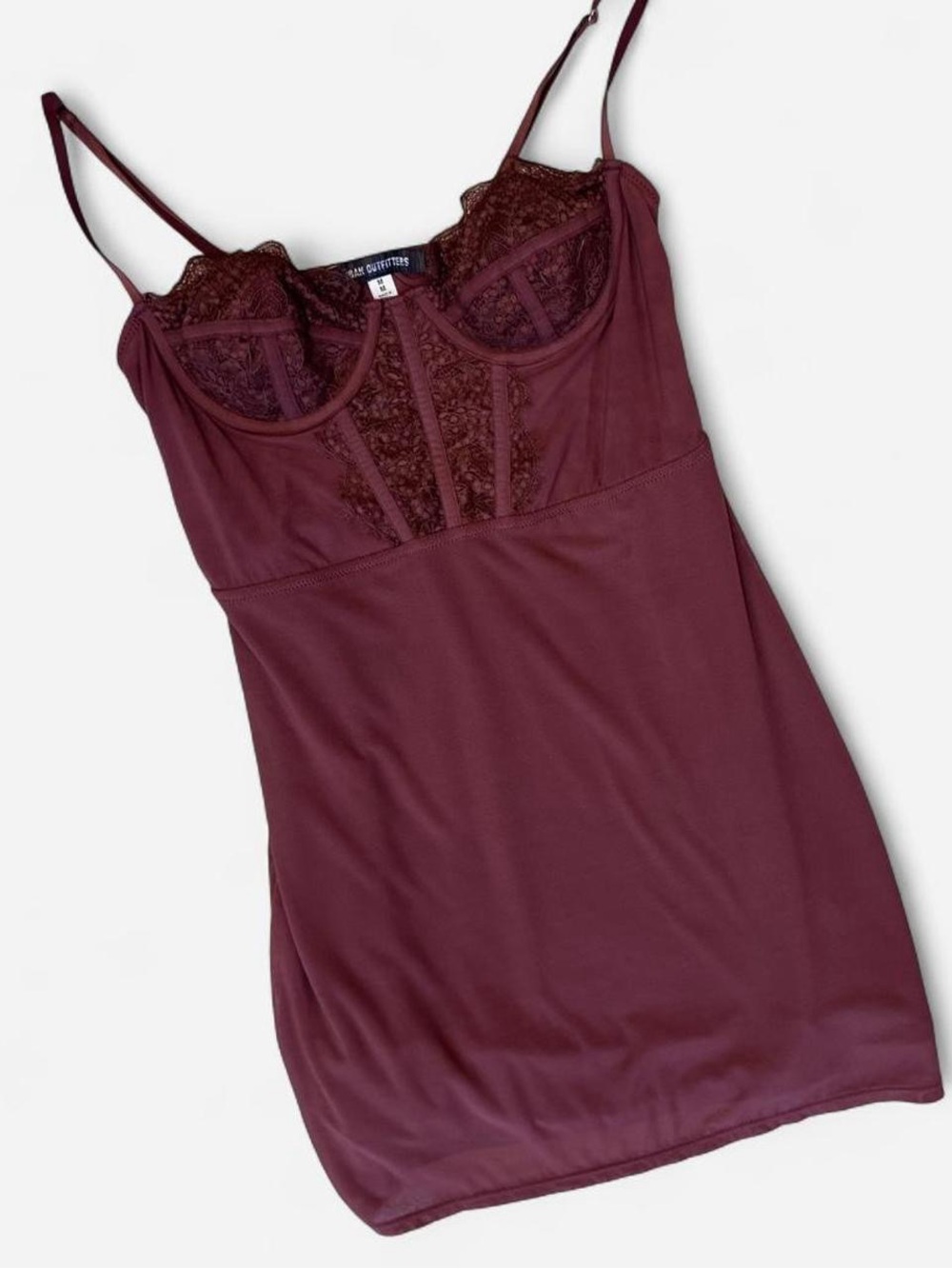 Urban Outfitters Modern Love Burgundy Lace Bustier Mini Dress Medium